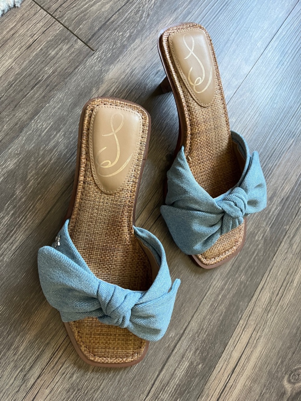 Sam Edelman Darcie Denim Kitten Heel sandals